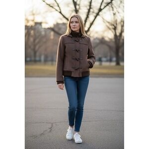 American Eagle Outfitters Jacket Womens XL Br Herringbone‎ Toggle Lined academia